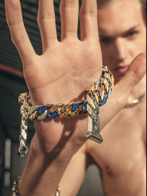 Louis Vuitton Ceramic Chain Bracelet Rainbow for Men