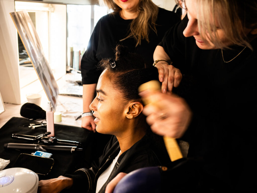 Backstage with KEVIN.MURPHY at Erdem AW26