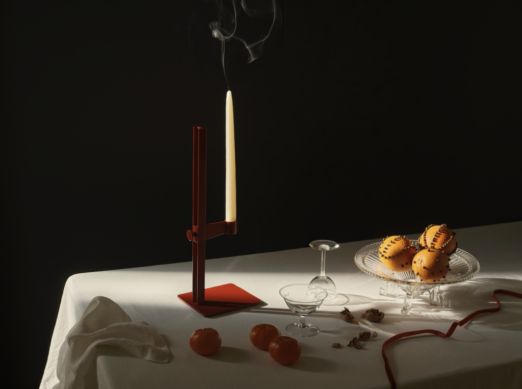 String Furniture Presents Museum Candleholder in Red